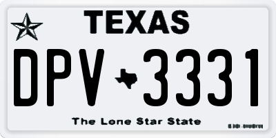 TX license plate DPV3331