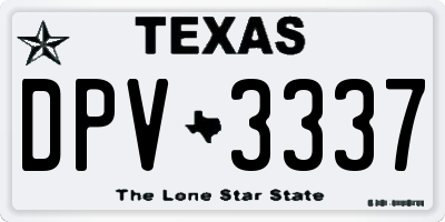 TX license plate DPV3337