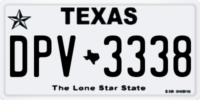 TX license plate DPV3338