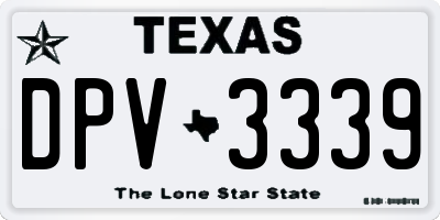 TX license plate DPV3339