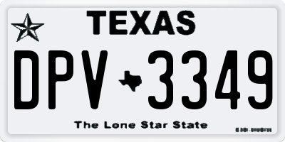 TX license plate DPV3349