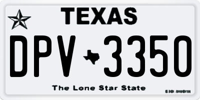 TX license plate DPV3350