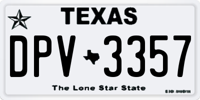 TX license plate DPV3357