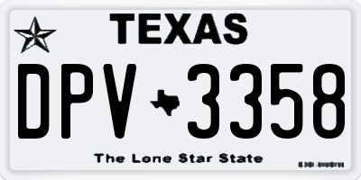 TX license plate DPV3358