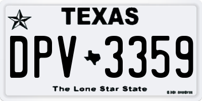 TX license plate DPV3359