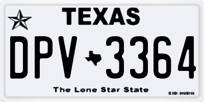 TX license plate DPV3364