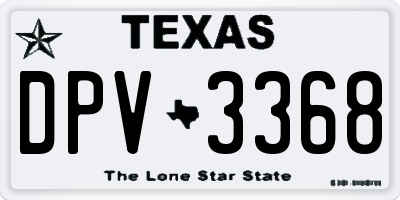 TX license plate DPV3368