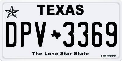 TX license plate DPV3369