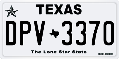 TX license plate DPV3370