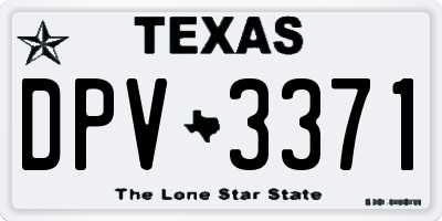 TX license plate DPV3371