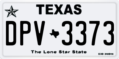 TX license plate DPV3373