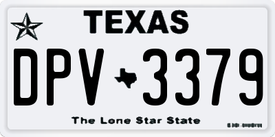 TX license plate DPV3379