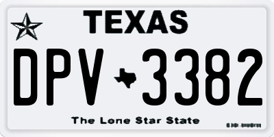 TX license plate DPV3382