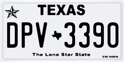 TX license plate DPV3390