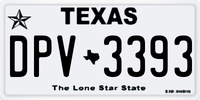 TX license plate DPV3393