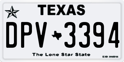 TX license plate DPV3394