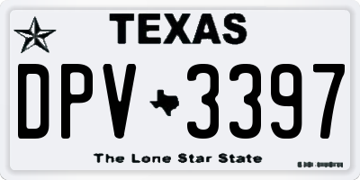 TX license plate DPV3397