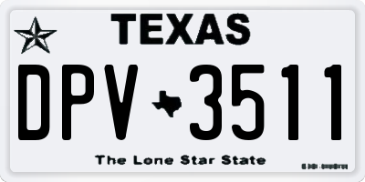 TX license plate DPV3511