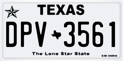 TX license plate DPV3561