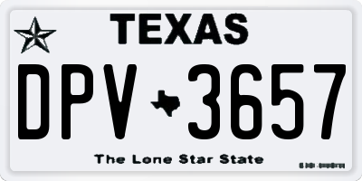 TX license plate DPV3657