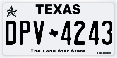 TX license plate DPV4243