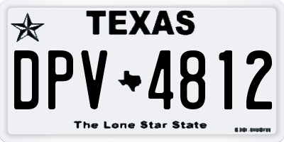 TX license plate DPV4812