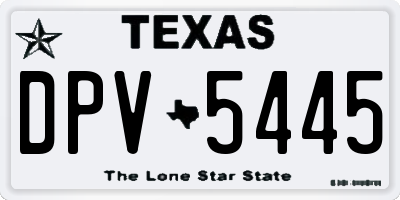 TX license plate DPV5445