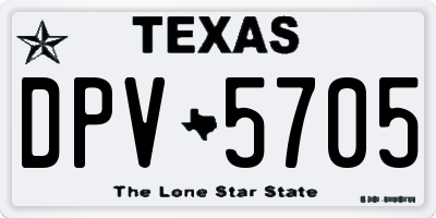 TX license plate DPV5705