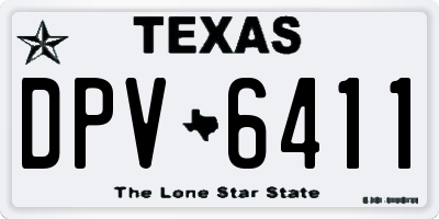 TX license plate DPV6411