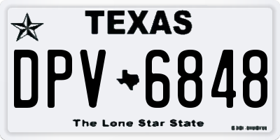 TX license plate DPV6848