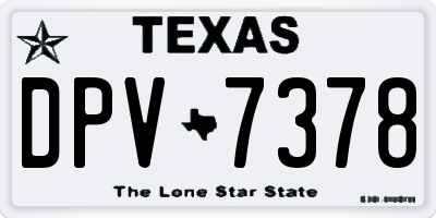 TX license plate DPV7378