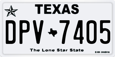 TX license plate DPV7405