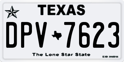 TX license plate DPV7623