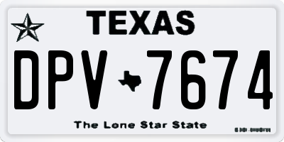 TX license plate DPV7674