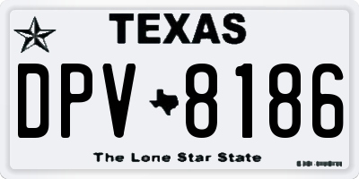 TX license plate DPV8186