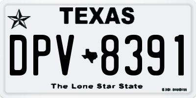 TX license plate DPV8391