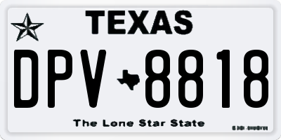 TX license plate DPV8818