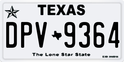 TX license plate DPV9364