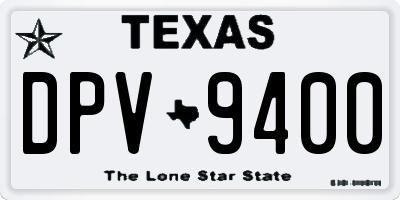 TX license plate DPV9400