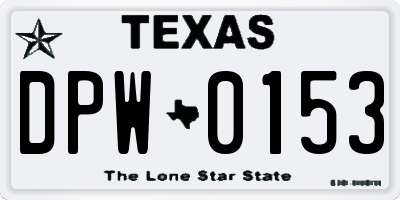 TX license plate DPW0153