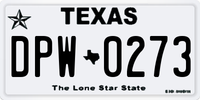 TX license plate DPW0273