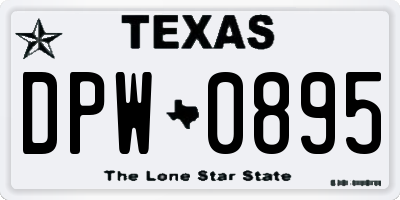 TX license plate DPW0895