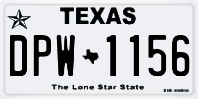 TX license plate DPW1156