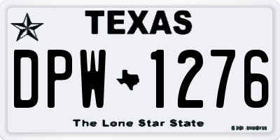 TX license plate DPW1276