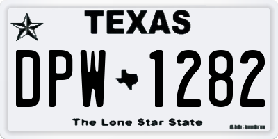 TX license plate DPW1282