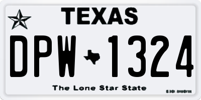 TX license plate DPW1324