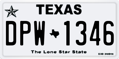 TX license plate DPW1346