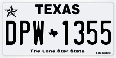 TX license plate DPW1355