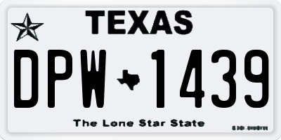 TX license plate DPW1439