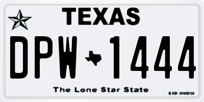 TX license plate DPW1444